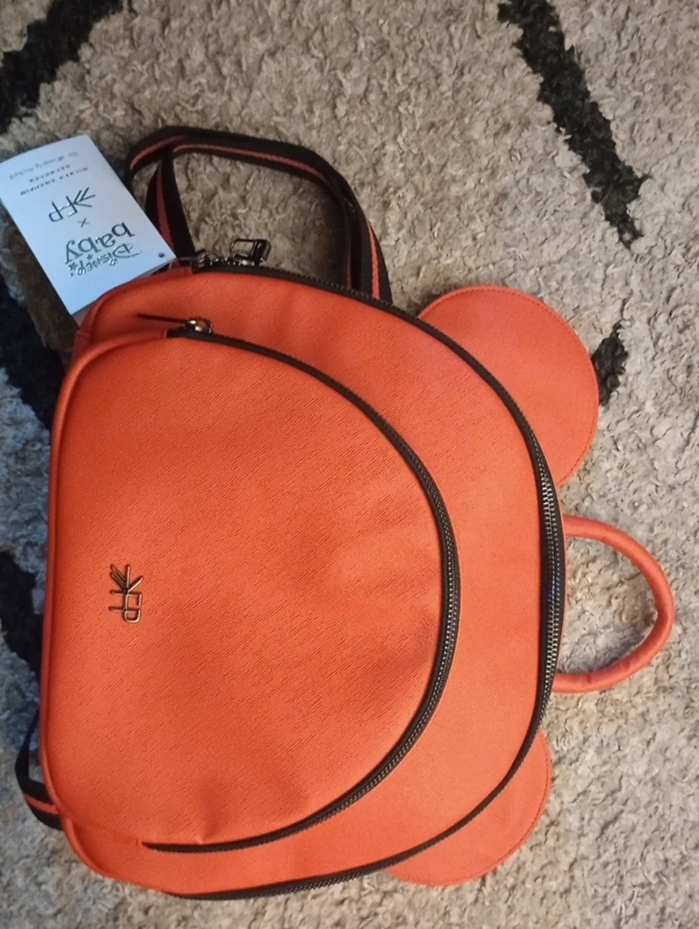 Bright Disney Baby Orange Mickey Ear Backpack with Logo